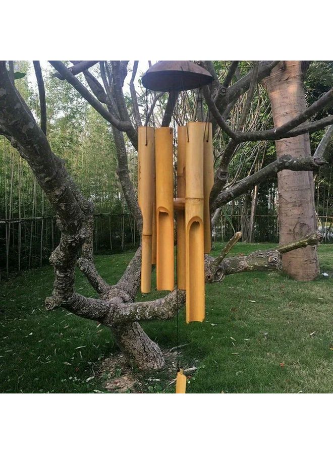 Natural Bamboo Coconut Wind Chimes Handmade Outdoor Indoor Garden Decor 1pc - Image 1