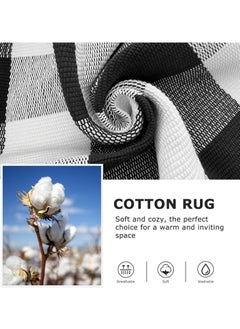 Generic 40*60cm Plain Plaid Floor Mat Home Porch Carpet Festive Atmosphere Decorative Carpet Washable Woven Outdoor Indoor Welcome Mat Suitable for Front Door/Farmhouse/Entrance/Home Entrance Outdoor Carpet (Black and white grid)  - Image 4