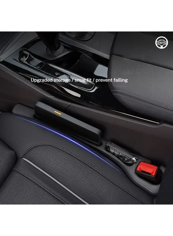 2 Pack Black Car Seat Side Gap Filler Organizer With Phone Holder - Image 2