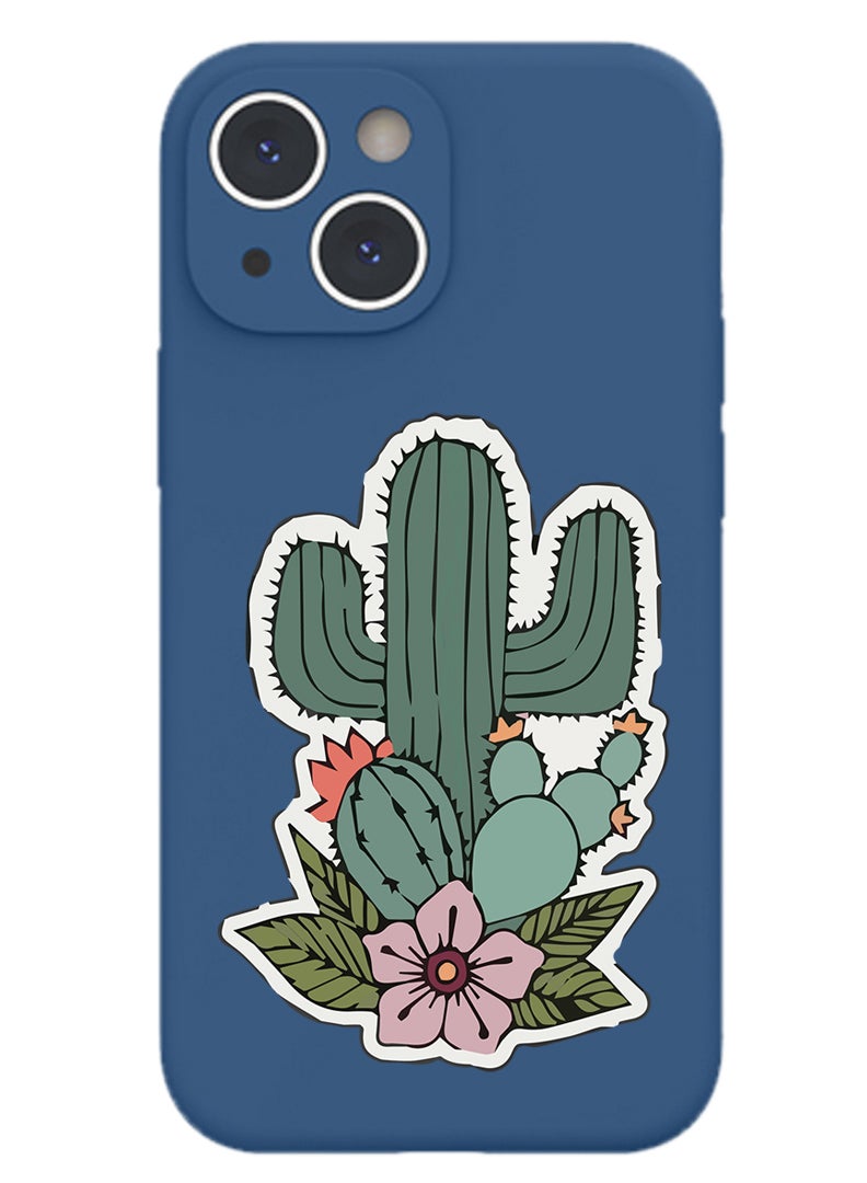 Theodor Protective Slim Fit Case Liquid Silicone Cover with Full Body Protection Anti-Scratch Shockproof Case For iPhone 15 Blue  - California Black copy - Image 1