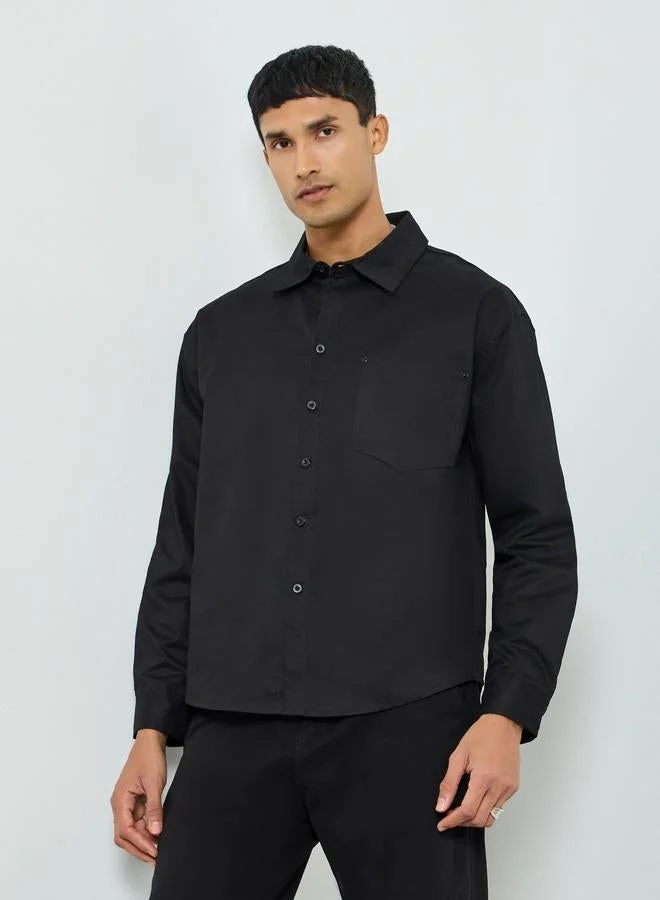 ستايلي قميص قطني بقصة واسعة