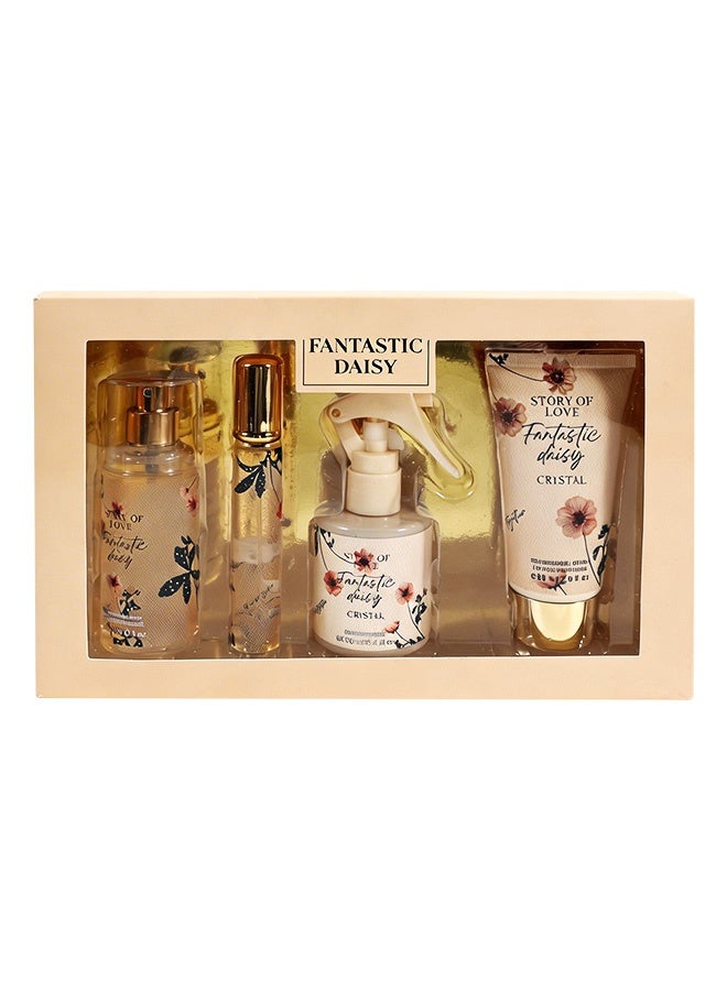 MARK HIM Daisy 4PCS Fragrance Gift Set, Fragrance Mist Lotion Hair PerfumeEau de Parfum, All-In-One Floral Scent Body & Hair Fragrance Kit, Luxury Floral Gift for Women, Self-Care Set for Her - Image 1