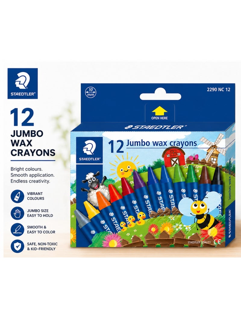 STAEDTLER 12-Piece Jumbo Noris Wax Crayons Multicolour - Image 1