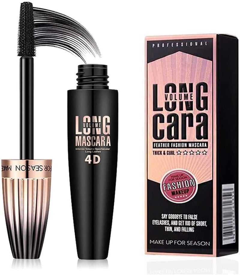 MASCARA 4D Silk Fiber Eyelash Mascara Waterproof Mascara Volumising Extra Long Lash Mascara LongLasting Defines Lashes Black 10ml