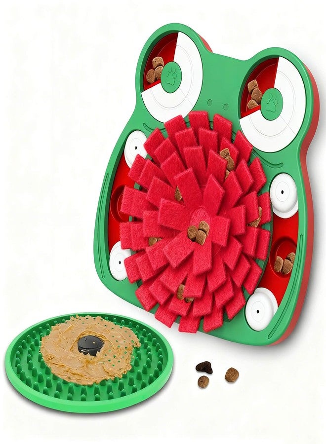 Lalolee Dog Puzzle Toys, 3-in-1 Dog Training Puzzles with Lick Mat and Slow Food, Stress Relief Interactive Dog Toy for Feeding Keeping Them Busy (Green) - Image 1