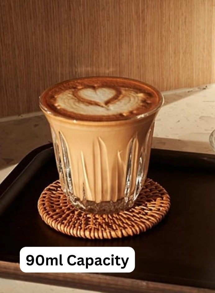 Liying Espresso Cups Set of 3 Clear Glass Cups 90ml for Coffee/Milk Insulated Shot Glasses Regular Espresso Accessories for CoffeeShop, Home, Kitchen and bar  - Image 5