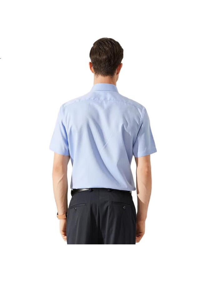 Youngor Men'S Shirt Summer Young Men'S Business Casual Short-Sleeve Shirt Gsdp104982Hjy Blue, Jacquard 42 - Image 3