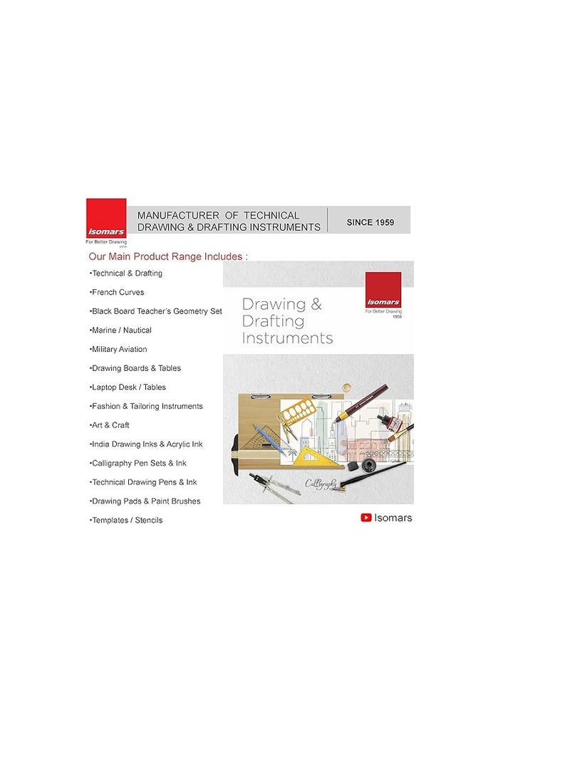 Isomars Lettering Guide Drawing Template Stencil, 2 mm Size - Image 3