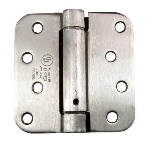 Hinge Outlet Adjustable Spring Hinges, 4 Inch with 5/8 Inch Radius in Satin Nickel, Self Closing, Door Closing Hinges, 2 Pack - Image 3