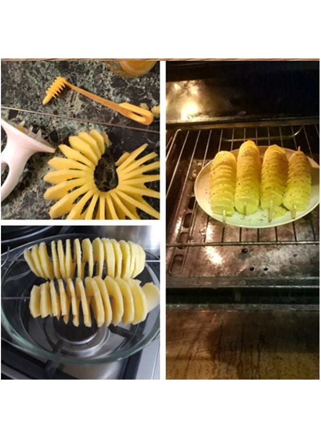 EHOME Spiral Potato Slicer Manual Slicer Fry Vegetable Spiralizer Chips Maker Sticks Twisted Curly Fry Chips Zucchini Cucumber Tornado Potato Slicer Potato Chip Maker Potato Cutter Potato Peeler - Image 5