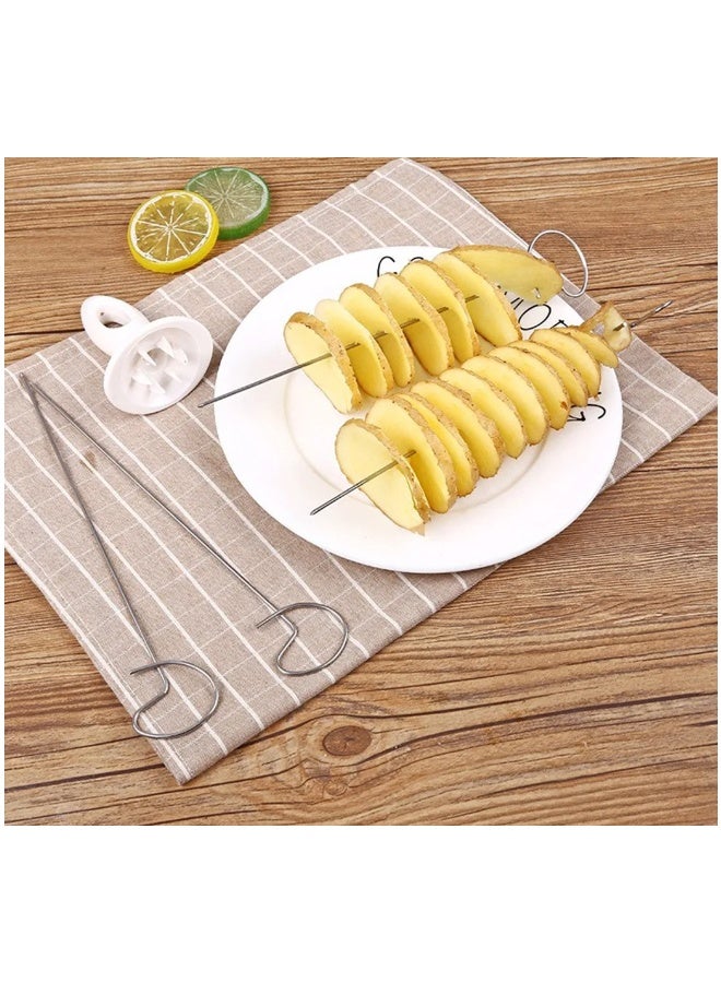 EHOME Spiral Potato Slicer Manual Slicer Fry Vegetable Spiralizer Chips Maker Sticks Twisted Curly Fry Chips Zucchini Cucumber Tornado Potato Slicer Potato Chip Maker Potato Cutter Potato Peeler - Image 4