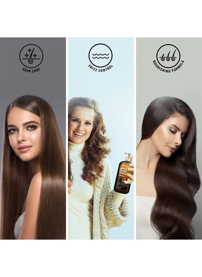 Majestic Pure - Apple Cider Vinegar Shampoo - Restores Shine & Reduces Itchy Scalp, Dandruff & Frizz - Sulfate Free, for All Hair Types, Men and Women - 16 fl oz - Image 1