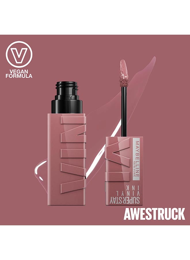 MAYBELLINE NEW YORK Super Stay Vinyl Ink Nudes Longwear Transfer Proof Gloss Lipstick Awestruck - Image 3