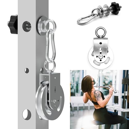Vatemechie Heavy-Duty Power Rack Attachments, Quick-Install Home Gym Accessories for 2x2, 2x3 & 3x3 Power Racks, Fits 1/2", 5/8" & 1" Holes (Power Rack Attachments with Pulley Wheel) - Image 4