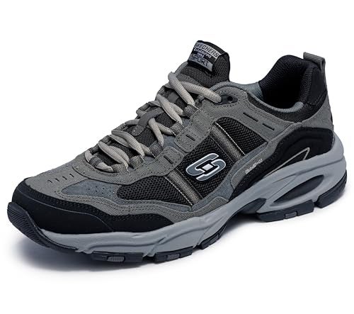SKECHERS حذاء سكيشرز سبورت للرجال فيغور 2.0 تريت مع وسادة ذاكرة، رمادي/أسود، 10 M US - Image 5