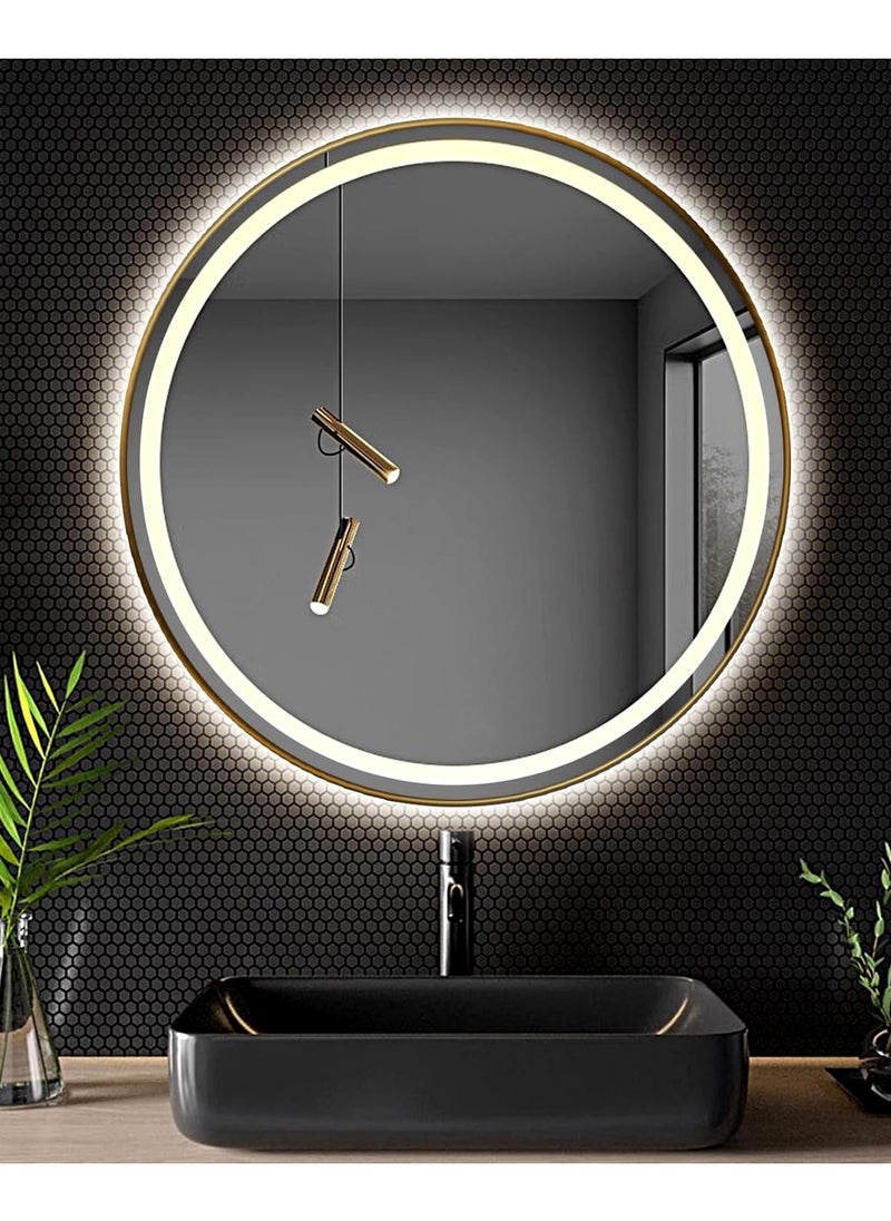 Living - Led Light Glass Wall Mirror 100X100 Cm - Image 1