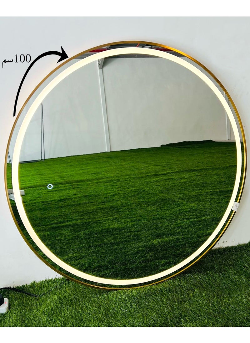Living - Led Light Glass Wall Mirror 100X100 Cm - Image 1