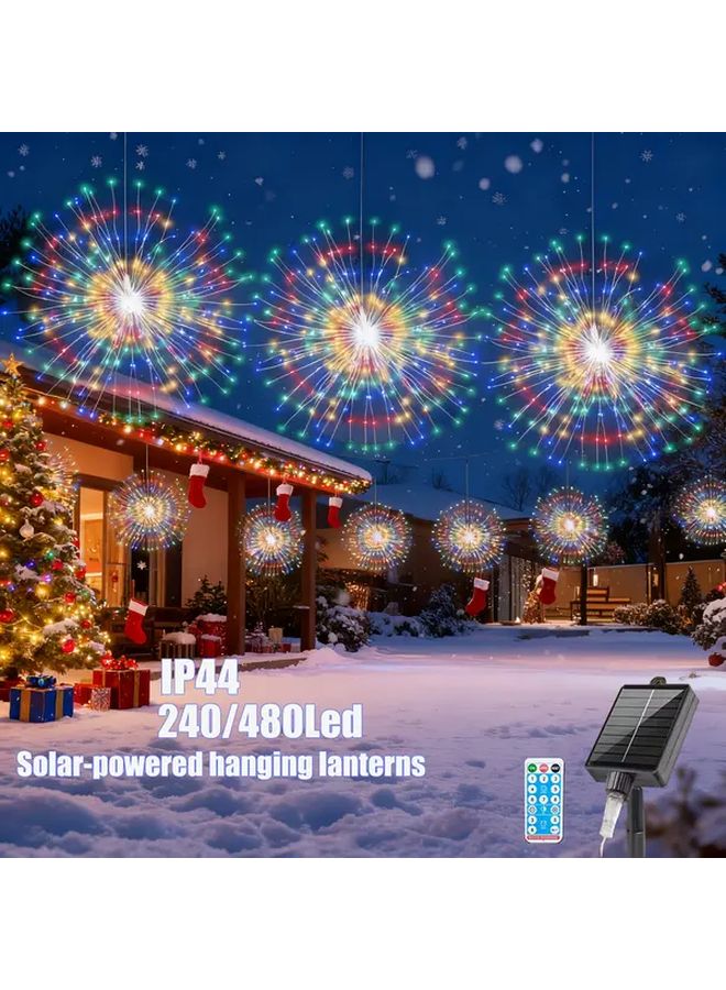White Solar Firework Lights 4PCS 240LED 8 Modes Motion Sensor Dimmable Indoor Outdoor - Image 2