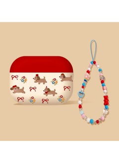 Suitable For AirPods4 Protective Cover Pro2 For Apple 4 Generation Lanyard Headphone Cover All-inclusive Wireless Bluetooth Headset-Color:Bow Tie Puppy With Lanyard-Applicable Models:Airpods Pro