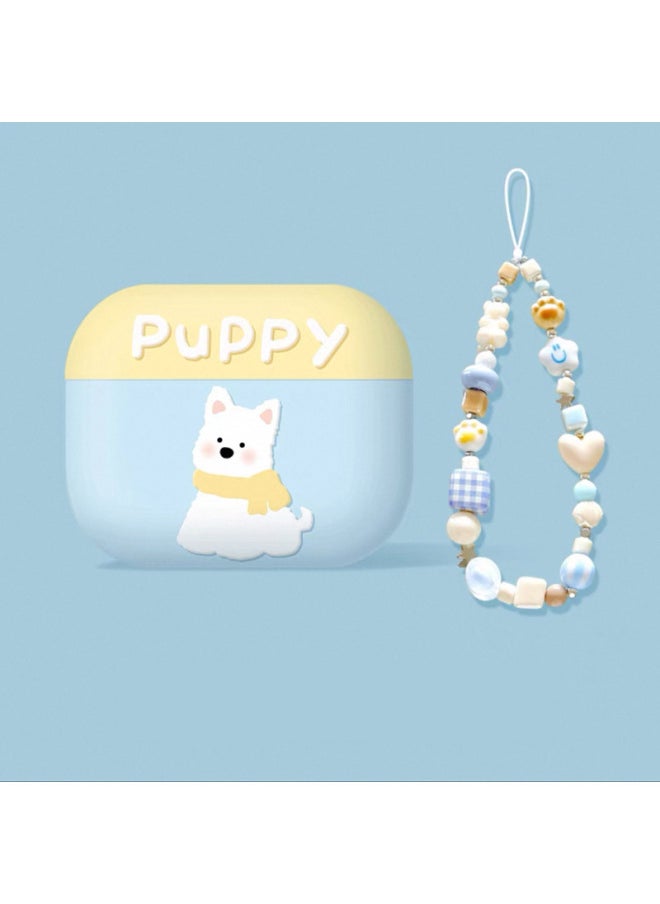 Generic - Suitable For AirPods4 Protective Cover Pro2 For Apple 4 Generation Lanyard Headphone Cover All-inclusive Wireless Bluetooth Headset-Color:Bow Tie Puppy With Lanyard-Applicable Models:Airpods Pro - Image 1