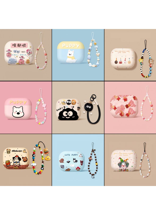 Generic - Suitable For AirPods4 Protective Cover Pro2 For Apple 4 Generation Lanyard Headphone Cover All-inclusive Wireless Bluetooth Headset-Color:Bow Tie Puppy With Lanyard-Applicable Models:Airpods Pro - Image 1