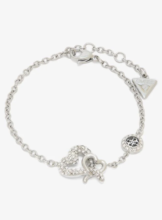 Pave Heart Chain Bracelet