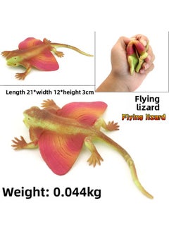Applicable Simulation Soft Rubber Silicone Seal Fishbone Puffer Decompression Caterpillar Toy Frog Soft Model Animal Children-Color:Silicone [flying Lizard]]