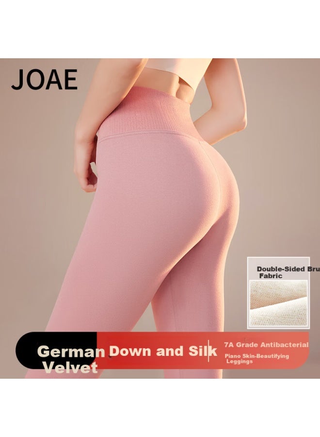 Joae Down Silk High Waist Tummy Control Women's Thermal Autumn Pants Seamless German Velvet Thin Slimming Leggings XL