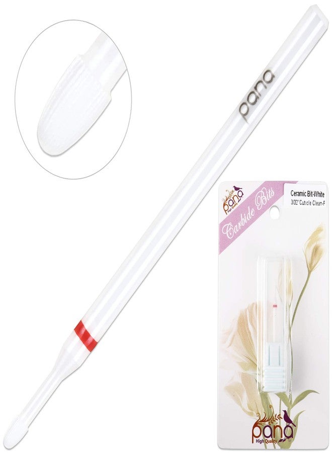 PANA 3/32" Cuticle Clean White Ceramic Nail Carbide Bit (Grit: Fine - F) - Image 5