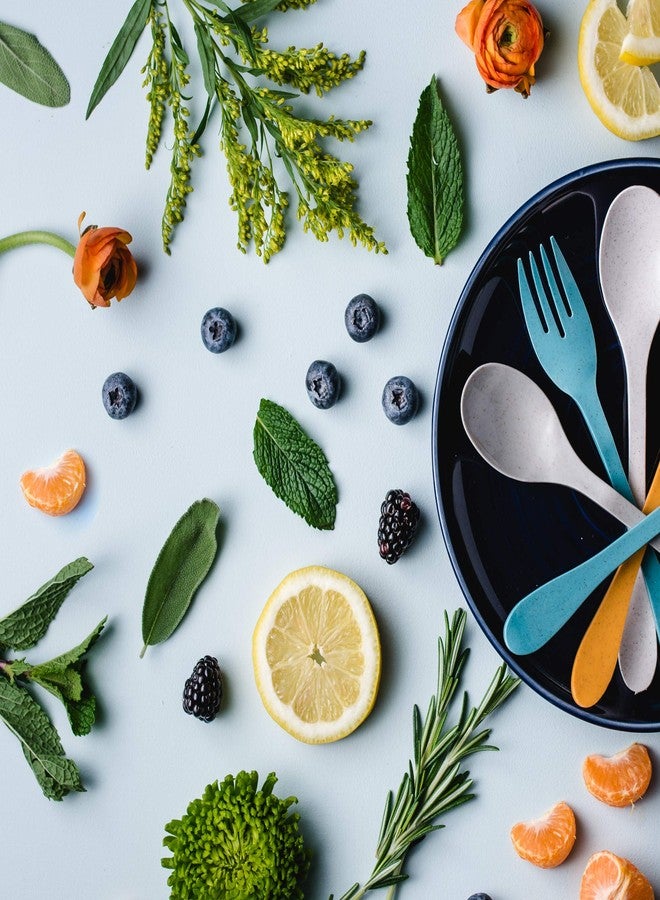 Knork Eco Spoon Plant Based Cutlery Bamboo Reusable Flatware Set, 12 Piece, Gray - Image 4