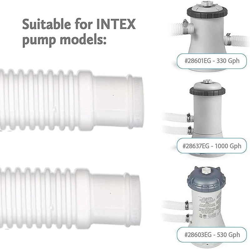 comfrt Swimming Pool Replacement Hose for Above Ground Accessory Pump Filter 1.25 inch Diameter Compatible with Pumps Bundled Metal Clamps (1.25 in X 78.7 in, 2PC) - Image 2