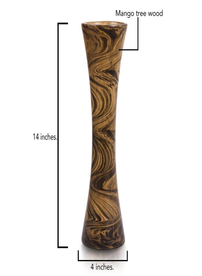 AeraVida Decorative Rustic Wooden Flower Mango Tree Wood Vase 14 inches | Wooden Aesthetic Flower Vase | Home Decor - Image 4