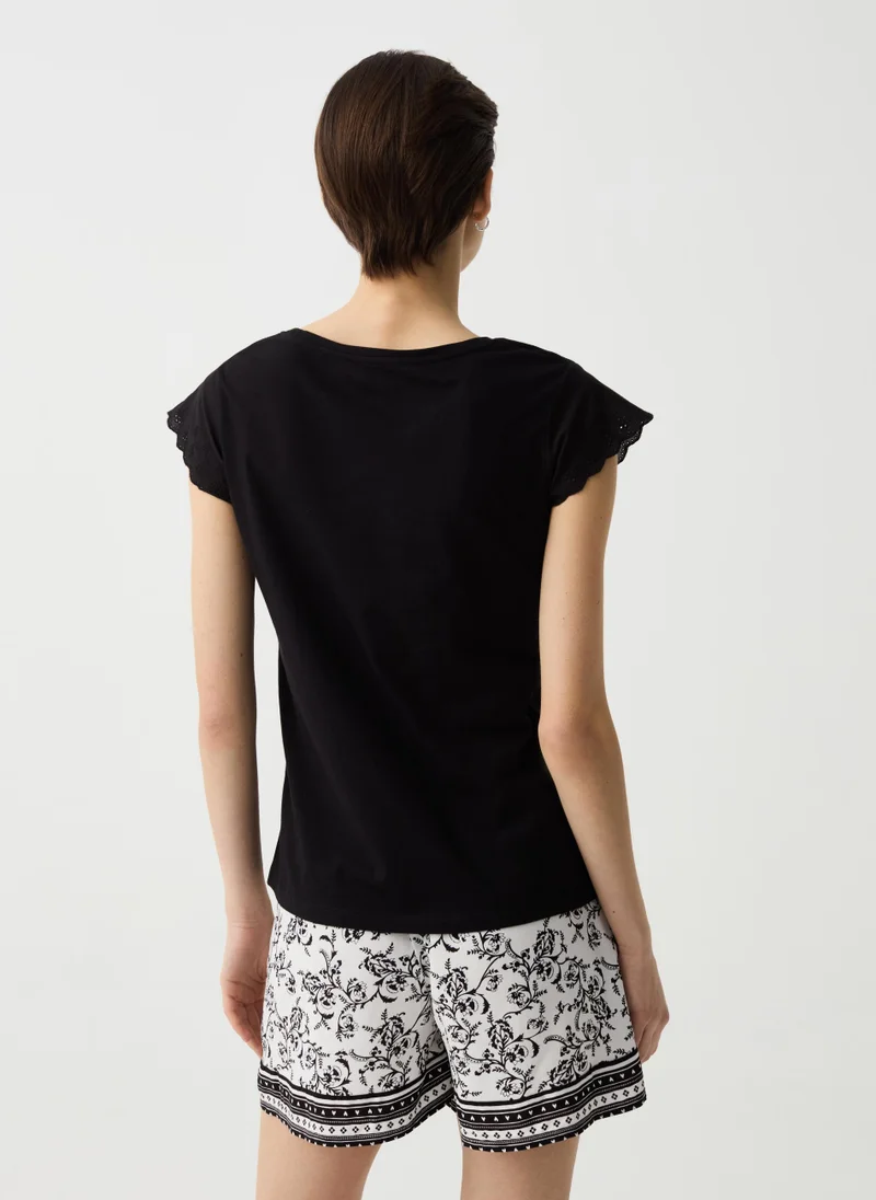 Ovs Ovs 435 Pig Top  Nero/Bianco