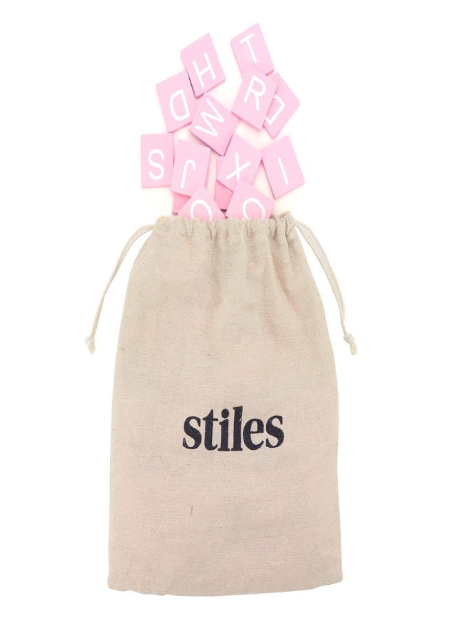 Stiles 92 Premium Wooden Alphabet Tiles for Letter Board, Changeable Crossword Letters Only, No Board Included, Baby Pink - Image 1