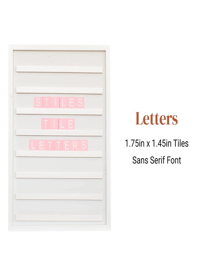 Stiles 92 Premium Wooden Alphabet Tiles for Letter Board, Changeable Crossword Letters Only, No Board Included, Baby Pink - Image 2
