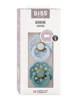 BIBS عبوة من قطعتين من مصاصة Boheme Latex S1 باللون الأزرق الفاتح وبحر الجزيرة  - Image 2