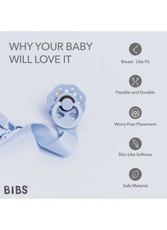 BIBS عبوة من قطعتين من مصاصة Boheme Latex S1 باللون الأزرق الفاتح وبحر الجزيرة  - Image 5