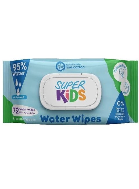 Super Kids Water Wipes For Skin Baby - 72 Water Wipes
