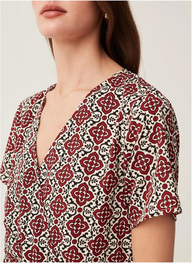 Ovs Patterned V-neck Dress