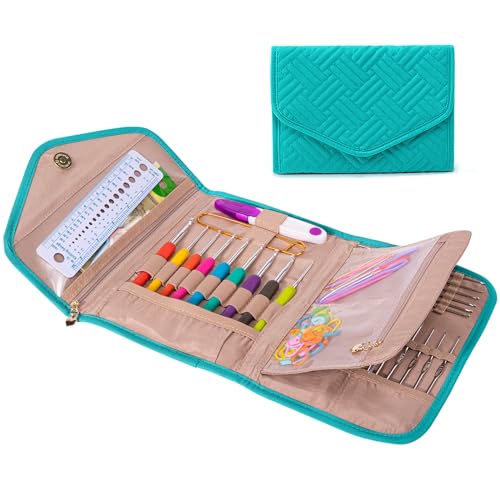 MYBAGZING Crochet Hook Case - Foldable Organizer for Knitting & Crochet Supplies - Knitting Accessories - Image 1