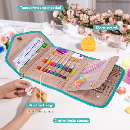 MYBAGZING Crochet Hook Case - Foldable Organizer for Knitting & Crochet Supplies - Knitting Accessories - Image 4