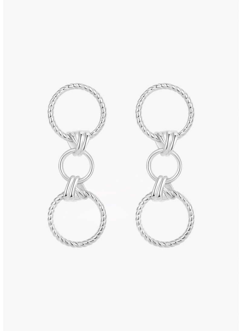 Raia The Bond Twist Earrings - Rhodium Plated S925 - Image 2