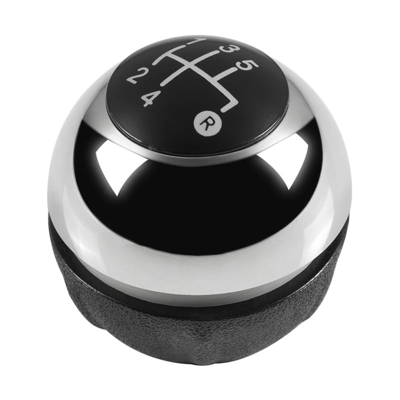 Chrome Gear Shift Knob Gaiter Boot Cover Case For Fiat 500 500C 2007 2018 2pcs Silver 5 Speed - Image 5