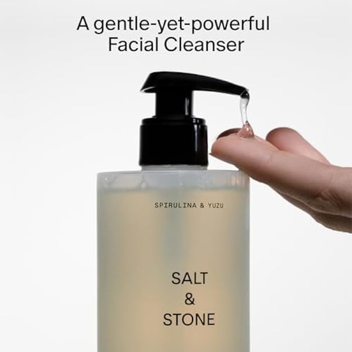 Salt & Stone Facial Cleanser for Women & Men, Spirulina & Yuzu Gentle Facial Wash with Hyaluronic Acid, Squalane, For All Skin Types, Vegan, Cruelty Free, 7.2 oz - Image 3