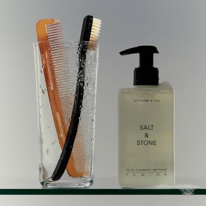 Salt & Stone Facial Cleanser for Women & Men, Spirulina & Yuzu Gentle Facial Wash with Hyaluronic Acid, Squalane, For All Skin Types, Vegan, Cruelty Free, 7.2 oz - Image 5
