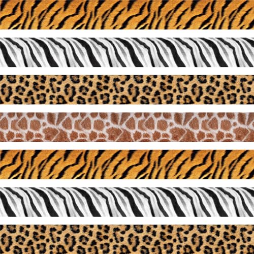 Fancy Land Animal Print Bulletin Board Border Jungle Safari Leopard Tiger Zebra Giraffe Trim Borders for Classroom Decoration Back to School Supplies 59ft - Image 1