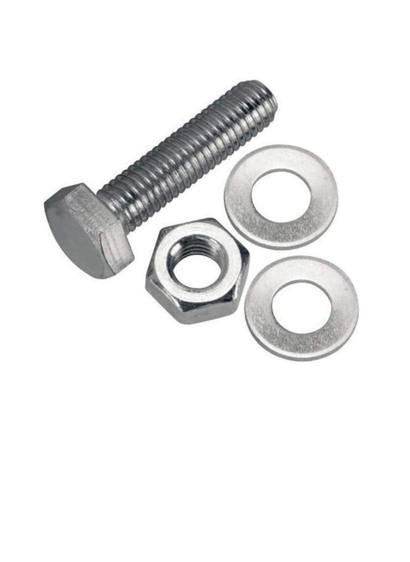Generic 12 pcs Hex Head Screw Bolts Nuts & Washers Fully Thread GI Plain Finish Bolt Set. (10, 20MM)  - Image 3