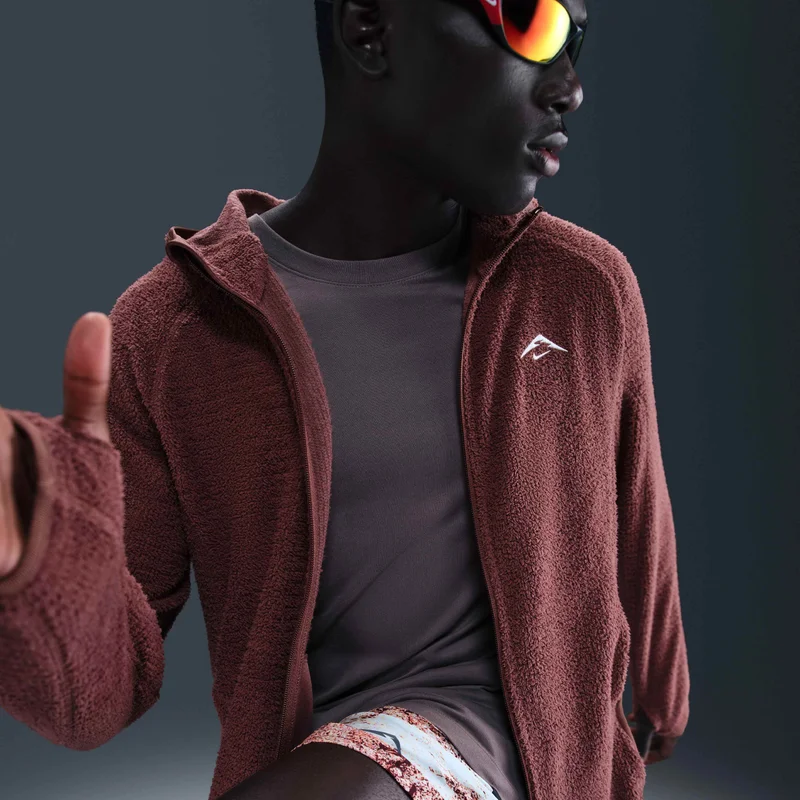 Nike Brown Men's Trail Dri-FIT Fleece Running Jacket for Men | Best Price UAE