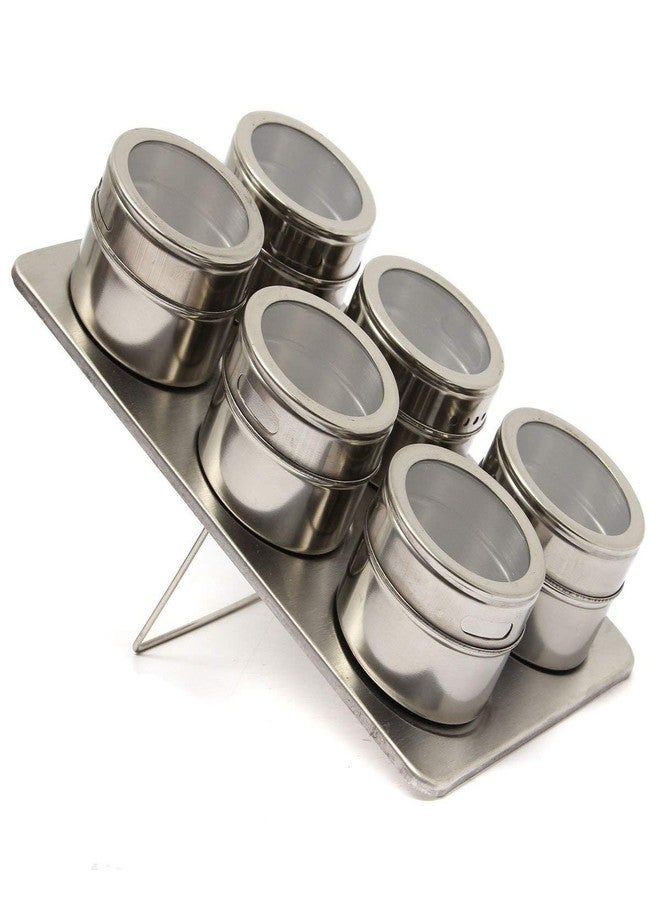 Swami Enterprise Stainless Steel Magnetic Spice Jar,Spice Rack/Containers for Kitchen Storage; Seasoning Masala Container fro Kitchen or Restaurants - Set of 6 - Image 3