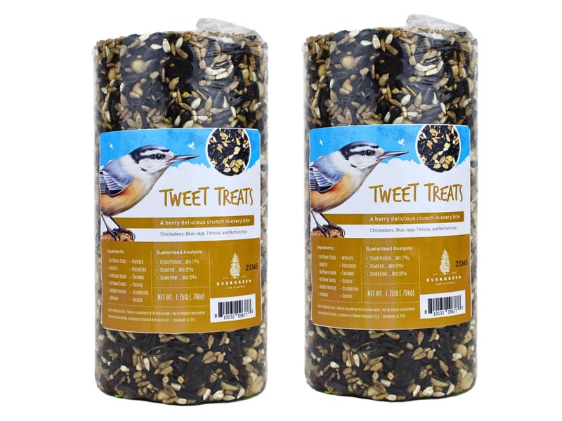 Evergreen Farm and Garden Birdseed Cylinders with Hole - Bird Seed for Outside Wild Birds (Small Cylinder, Tweet Treats 2pc) - Image 1
